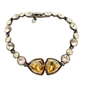 Givenchy Elegant Champagne Gold tone and Crystals Bracelet.